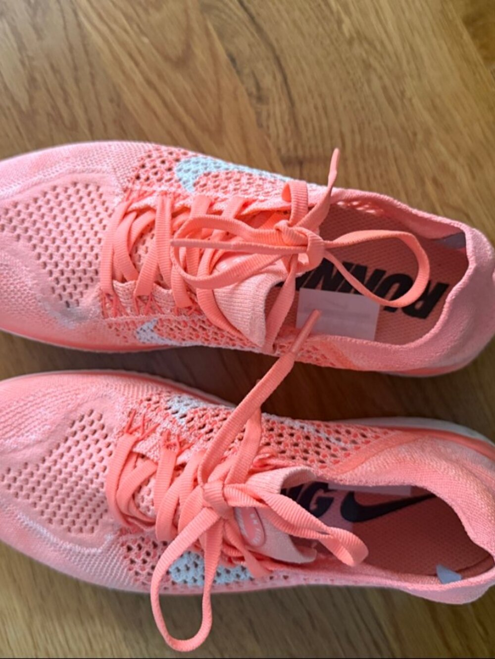 Nike Free RN Flyknit Coral Running Shoes Womens 7.5